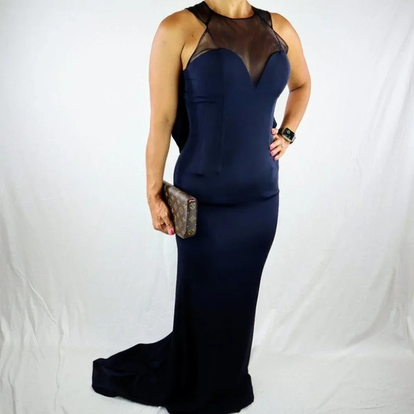 Gustavo Cadile Navy Luxury Formal Gown $1575 - Picture 10 of 11